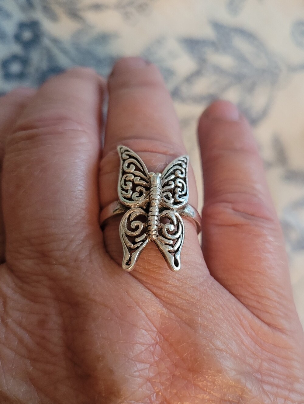 Sterling Silver 925 Butterfly Statement Ring - Women's Jewelry